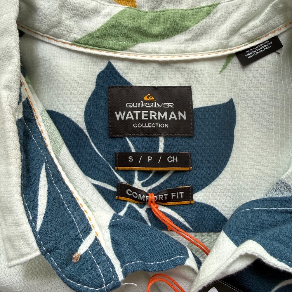 Quiksilver Waterman Shirt Mens Small Split Rock Floral Hawaiian Print NWT - Picture 4 of 9